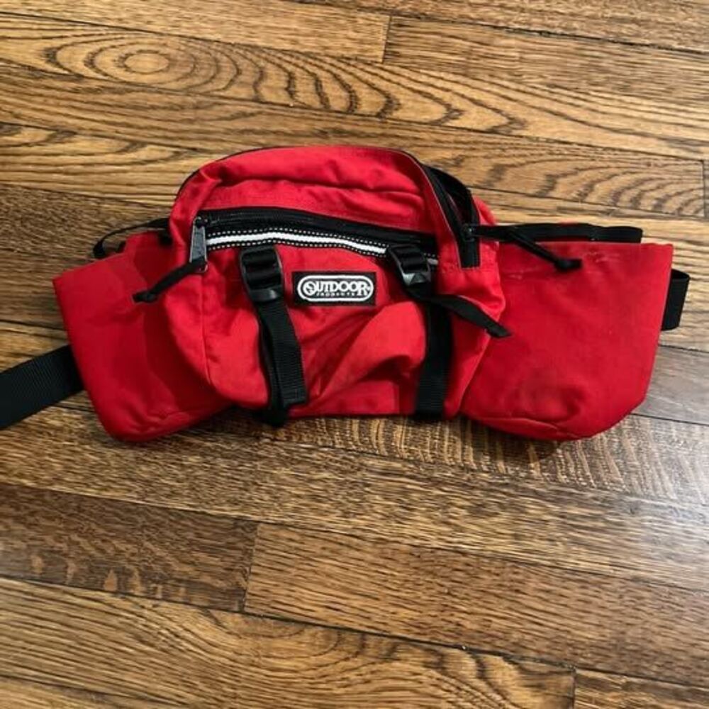 Vintage Outdoor Products Waist Hip Fanny Pack Hiking Bag Red Made In USA 90s